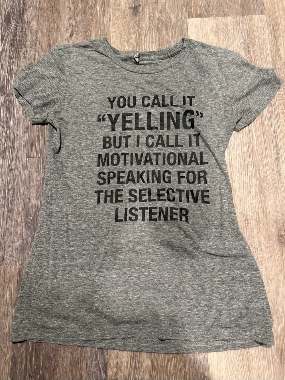 Gray Graphic Tee with funny Quote